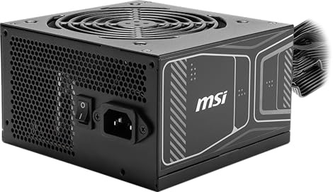 MSI MAG A850GN PCIE5, 850 W Compact Non-Modular Gaming Power Supply, 80+ Gold, 12V-2 x 6 Cable, ATX3.1 and PCIE 5.1, 5 Year Warranty