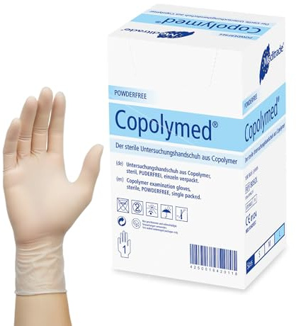 Meditrade 8092L Copolyme Sterile Untersuchungshandschuh Paarweise Verpackt, Steril, Puderfrei, Größe Large (100-er pack)