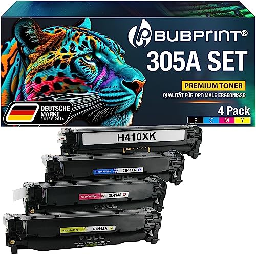 Bubprint 4 Toner kompatibel als Ersatz für HP 305X für LaserJet Pro 400 Color M451dn M451dw M451nw MFP M475dn M475dw Pro 300 Color M351A MFP M375nw CE410X CE411A CE412A CE413A Multipack