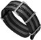 ZULUDIVER Classic Bond 1973 British Military Cadet. Black and Grey Nylon Mens Replacement Watch Strap. Rugged, Quick-Drying and Secure Wristwatch Strap for Outdoor Activities. Satin Buckle, 18 mm