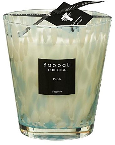 Baobab Max 16 Pearls Sapphire Kerze, Kerzenwachs, 16cm, 16x10x16 cm