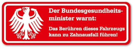 easydruck24de Aufkleber Warnung Zahnausfall rot 10x3,5 cm - kfz362 | Lustiger Spruch für Motorrad Auto LKW, vergilbungsfrei, witterungsbeständig, UV-beständig