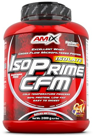 AMIX - Proteína Isolada Isoprime CFM, 2Kg - Gran Aporte de Aminoácidos - Contiene Enzimas Digestivas - Libre de Aspartamo, Proteínas para Aumentar Masa Muscular, Sabor Cacahuete/Chocolate/Caramelo