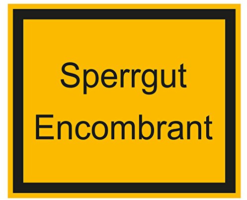 Aufkleber Sperrgut Encombrant gelb/schwarz 90 x 75 mm 500 Stk. Haftpapier Paketaufkleber Versandaufkleber