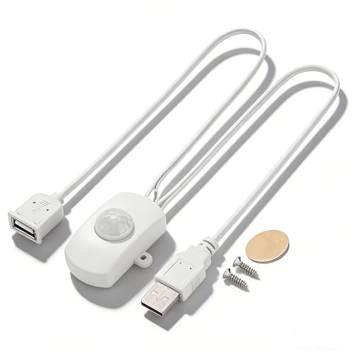 Zerone DC 5¨C24 V PIR Motion Sensor Sensor f¨¹r Heimwerker LED Beleuchtung, PIR Infrarot Bewegungsmelder Sensor-Detektor Automatische LED Strip USB-Schnittstelle (Wei?)