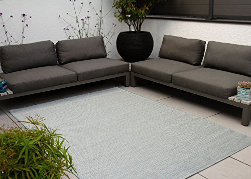 Steffensmeier Outdoor Teppich Visby | Für Balkon und Terasse | Uni Türkis, Größe: 160x230 cm