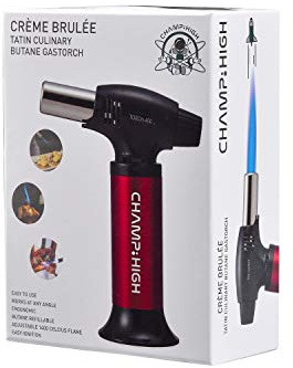 CHAMP HIGH - Professionelle Küchenfackel - Küchenbrenner 15,5 cm - Einstellbare Flamme - Crème Brûlée, Gebäck, Desserts, Campingplatz - - Rot