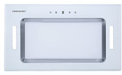 Cookology BUGL520WH/A+ Energy A+ Rated White Glass 52cm Built-in Under Cupboard Canopy Cooker Hood