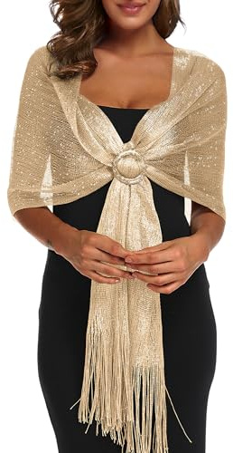 Rheane Chales y envolturas para vestidos de noche, chales para mujer con hebilla para vestidos de fiesta, de noche, bodas y fiestas, Large