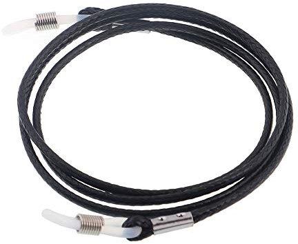 PU-Leder-Brillenhalter, strapazierfähig, verstellbar, für Brillen, Sonnenbrillen Gr. Einheitsgröße, Schwarz
