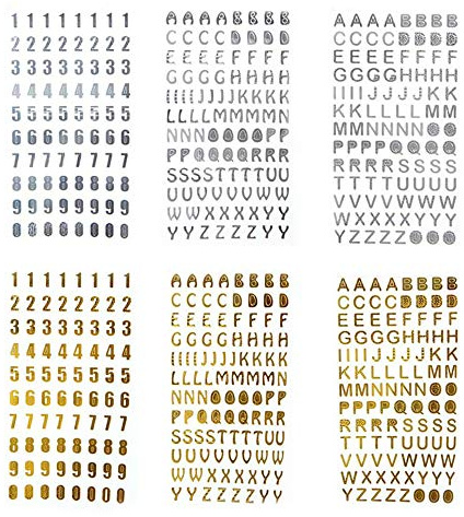 Ianulus Goldene und Silberne Glitzernde Alphabet Buchstabenaufkleber, 6 Stück, Hochwertiges Papier, Selbstklebend, Für Grußkarten, Geschenke, DIY Kunsthandwerk