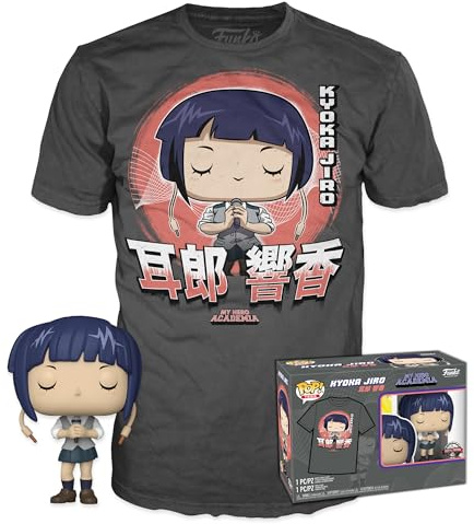 Funko Pop! & Tee: MHA - Jirou with Mic mit Mic - Medium - My Hero Academia - T-Shirt - Kleidung mit Vinyl-Sammelfigur - Geschenkidee - Spielzeug und Kurzärmeliges Top Für Erwachsene Männer und Frauen