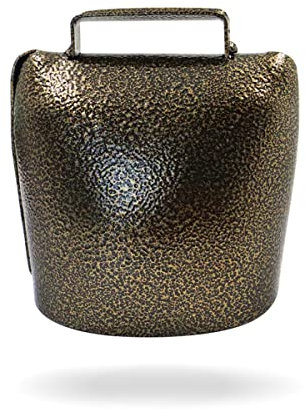 Super Large Metal Cowbell, 8.5x9cm/3.35x3.54in, Grazing Bell for Cattle and Horse, Solid and Loud Noisemaker Cheering Bell for Sporting Events and Games (Bronze)