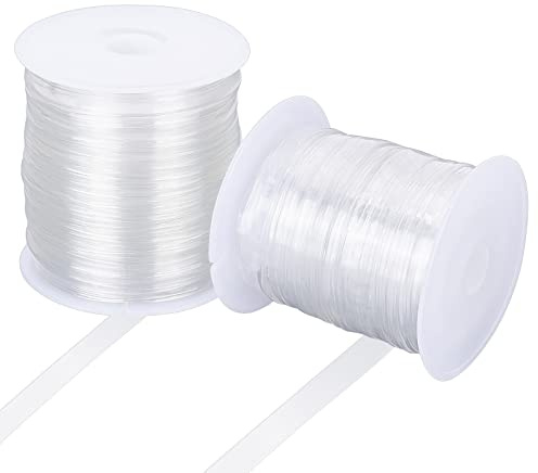 nbeads 30m Total Sangle Transparente, 6mm/8mm Largeur Bande Transparente Haute Flexibilité Clair pour Bricolage Épaule Soutien-Gorge Vêtements Projet de Couture