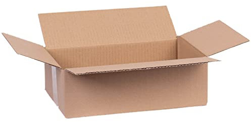 smiley pack 25 Stück Faltkartons 300 x 200 x 100 mm braun Versandkarton Verpackungskartons 30 x 20 x 10 cm aus Wellpappe 1 wellig Karton Pappkarton Versandbox Paket Päckchen