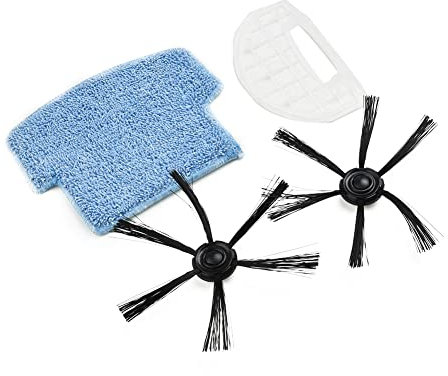 2 spazzole laterali+1 filtro + 1 panno per per parti spazzatrici Isweep S320, set di accessori di pulizia di ricambio