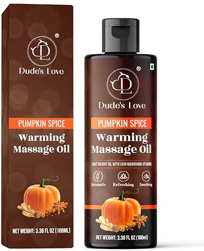 Organic Pumpkin Spice Massage Oil - Smooth Glide, Non-Greasy Formula | No Stain - Nourish & Moisturize Skin | Aromatherapy Vegan - 3.38 Fl Oz