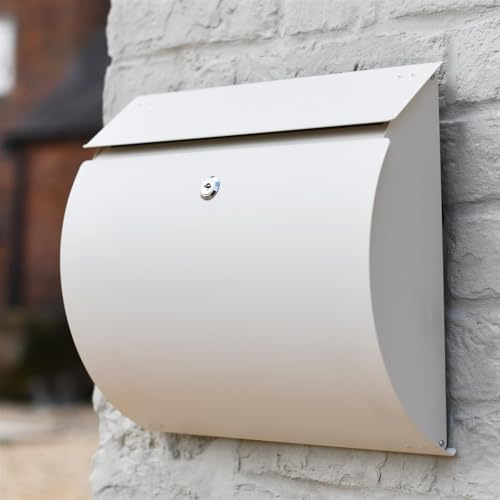 Contemporary Urban Obsession Cream Wall Mounted Post Box - Secure Mailbox for Home or Office Outdoor Use Decorative Wall Mounted Organiser Stylish Front Door Accent