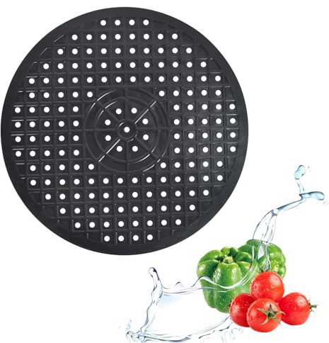 Schutzmatte für Spülbecken Rund, 30.6 cm,Spülbeckenmatte mit Abflussloch, rutschfeste Spülbecken Matte,Spülbeckenschutz Zusammenklappbar, Spülbeckeneinlage Eckig für Geschirr und Becken(Schwarz Rund)