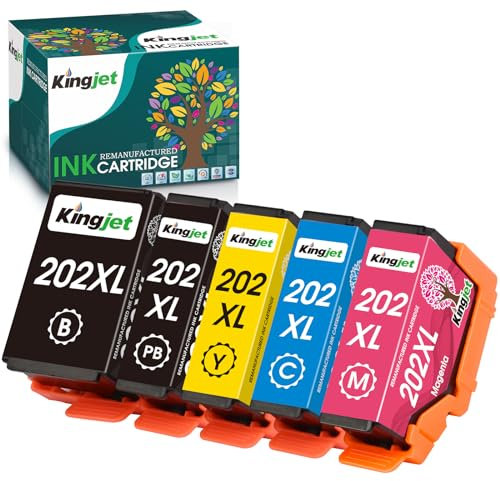 KINGJET 202XL Wiederaufbereitet patronen Kompatibel für Epson 202 XL für Epson xp 6100 druckerpatronen und xp 6000 druckerpatronen für Expression Premium XP-6005 XP-6105 XP-6001 XP6000 XP6100