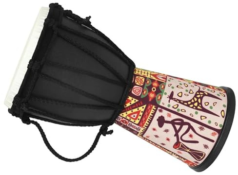 4-Zoll-afrikanische Trommel, Tragbare Djembe-Trommel Mit Bunten Kunstmustern, Erwachsene, Die Handtrommeln Spielen Djembe Für Anfänger (Color : D)