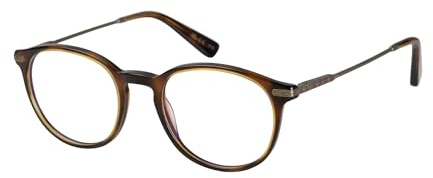 Savile Row Brille mit Sehstärke für Herren optional mit Sonnenbrillentönung oder Blaulichtfilter, Rund, gefertigt aus Acetat (inklusive Brillenetui)