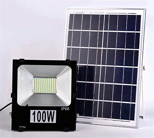 AITEKODVG Proyector de Bienvenida, Patio Exterior Impermeable Solar de Alta Potencia Super Brillante Proyector LED Rural IP66 / 65, Luz de Trabajo Recargable (Tamaño: 100W)