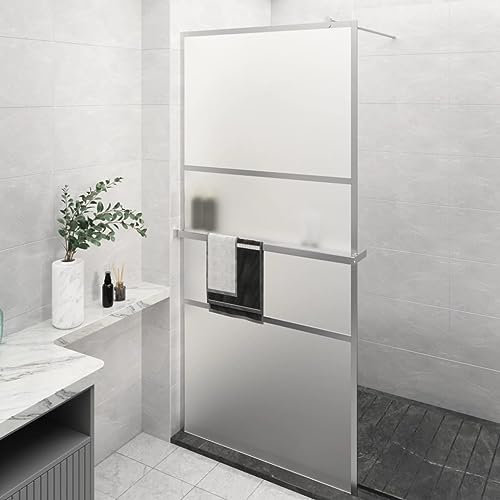 Paroi de douche à l'italienne avec étagère en verre ESG et aluminium Chromé 90 x 195 cm
