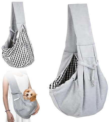 Hundetragetasche, Hundetragetuch bis 10kg, Umhängetasche für Haustiere mit verstellbarem, Wendbarer Transporttasche für Hunde und andere Haustiere, für Spaziergänge, U-Bahn, Reisen, Outdoor