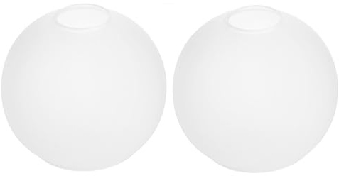 WYNEYET 2 Pack Lamp Globe Glass Shade, White Frost Glassshade Covers Replacements for Light Fixtures, 1.65 Inch Fitter Globes Lampshades for Wall Sconces Chandelier Bath Vanity Lights Pendants