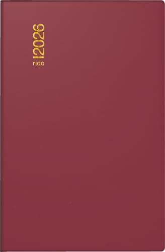rido/idé Taschenkalender Mod. partner/Industrie I 2026 | A7, Kunststoff, bordeaux