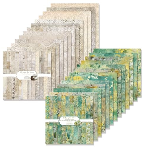 48 Stück Designpapier Block mit Muster Doppelseitiges Scrapbook Papier Decoupage Papier Hintergrundpapier Dekorpapier Bastelpapier für Alben DIY Kartenherstellung Journaling (C, 30.5x30.5 cm)