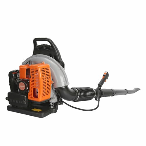 Souffleur à feuilles à gaz 63 CC 2 temps - 665 CFM, 2800 tr/min, entretien professionnel de la pelouse et souffleur de feuilles à gaz pour paysagistes, propriétaires de maison, design ergonomique