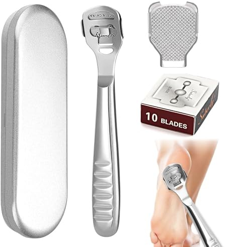 Stainless Steel Foot Scraper Set for Hard Skin, Stainless Steel Foot Scraper for Hard Skin, Heel Scraper fo r Dry Cracked Feet - Rust-Resistant Foot File for Home & Salon Use