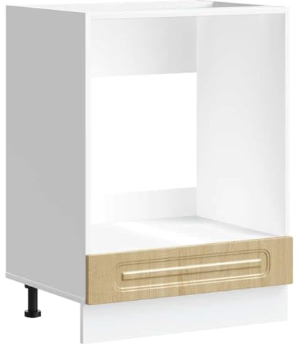 JHQHSM Armadio per Forno Kalmar Rovere Sonoma in Legno Multistrato con Scomparto Spazioso e Piedini Regolabili, Mobile da Cucina Compatto per Forno e Microonde, Design Salvaspazio,