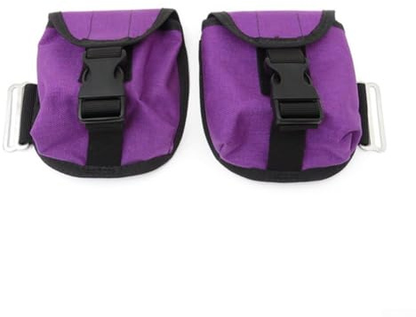 Zilimontt Bolsa de peso para buceo, bolsa de peso de 2 kg para cinturones, placas traseras y bandas de tanque, hebilla de liberación rápida, nailon 1000D, ligera y resistente al desgaste (morado)