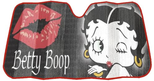 Plasticolor 003716R01 Betty Boop Timeless Black Accordion Style Car Truck SUV Front Windshield Sunshade