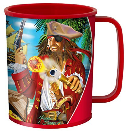 3D LiveLife Trinkbecher - Pirateninsel von DeluxeBase. 3D Linsenförmige Neuheit Plastikbecher. 300ml Becher für Kinder mit Original Kunstwerk, lizenziert von bekannt Künstler, Michael Searle