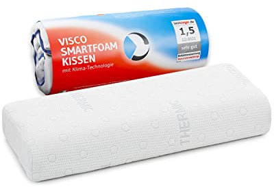 Kopfkissen 40x80 HADAR | Höhenverstellbar | Hochwertiger Memory-Foam für die HWS | Nackenstütz-Kissen mit thermoregulierendem Bezug | Ergonomisches HWS-Nackenkissen | Passt in 40x80 Bezug