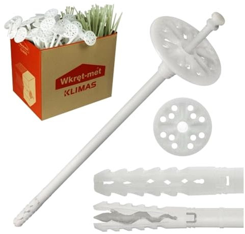 100 Stk. Dübel ∅ 8 mm Dämmstoffdübel Tellerdübel Schlagdübel Kunststoffnagel glasfaserverstärkt (LTX ∅ 8 x 195 mm)