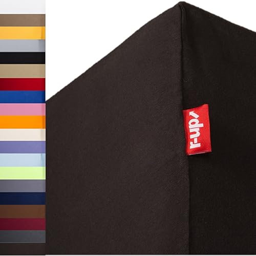 r-up Passt Spannbettlaken 180x200-200x220 bis 35cm Höhe viele Farben 100% Baumwolle 130g/m² Oeko-TEX stressfrei auch für Boxspringbetten (anthrazit)