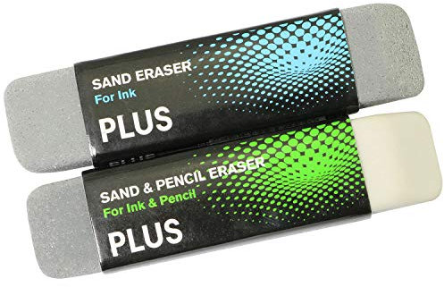 RuiLing 2-Pack Sand Eraser for School Stationery Office Correction Supplies,Double Head Remove Ink/Pencil Markings,Sand and Rubber Particles for Erasing Ballpoint/Fountain Pen