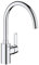 GROHE Get, Küchenarmatur mit hohem Auslauf (Wasserhahn für die Küche, 150° schwenkbar, wassersparend dank variabler Mengenbegrenzung, werkzeugfreie Spülbecken-Montage), chrom, 31494001