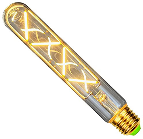 TIANFAN Bombillas LED Vintage Tubo de ensayo T28 4W Zigzag Led Filamento 185mm Regulable 220 / 240V E27 Bombilla Edison decorativa Transparente