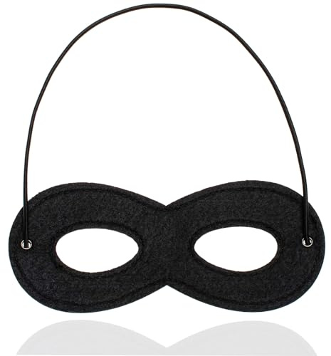 TK Gruppe Timo Klingler 3x Bandit Augenmaske schwarz, Einbrecher Maske für Kinder & Erwachsene an Fasching & Karneval