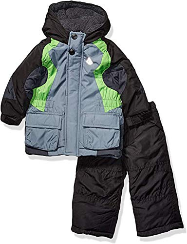LONDON FOG Boys' 2-Piece Snow Pant & Jacket Snowsuit, Grey and Pants, 8