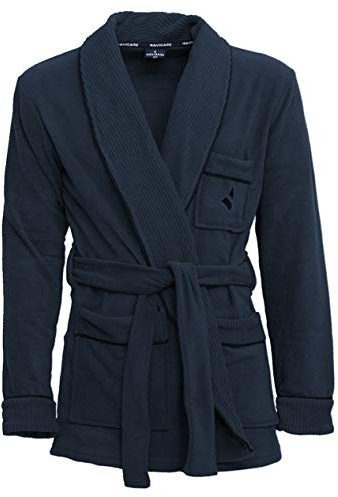 NAVIGARE. Giacca da Camera Uomo in Pile sciallata Art. 14900 (50/L, Blu)