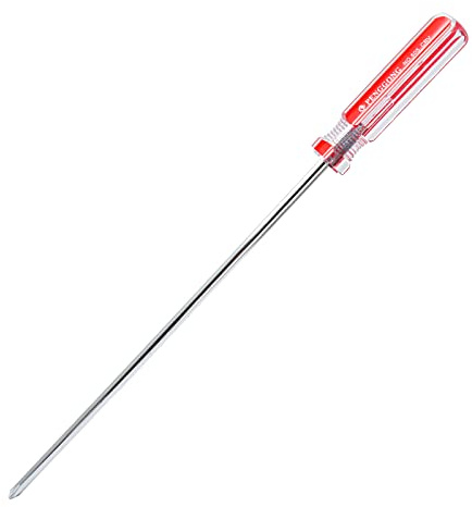 Kyuionty Tournevis cruciforme 20,3 cm, tournevis long #1 à pointe magnétique, tournevis cruciforme à tige extra longue