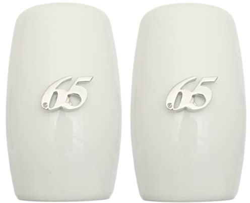65th Birthday China Salt and Pepper Shakers Cruet Set Modern White CSP 531