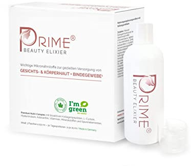 Prime® Beauty Elixier - Collagen zum Trinken - 30 Tage - Hochdosiert mit 5000mg Kollagen-Peptiden - Astaxanthin, Biotin, Hyaluronsäure - Maracuja-Geschmack